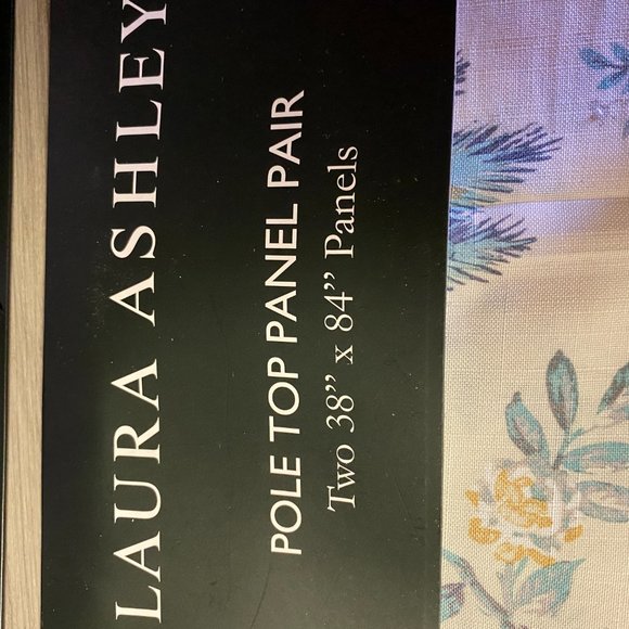 🆕 LAURA ASHLEY 38"x84” Belvedere Aqua Peacock Pole Top Curtain Window Panel - Picture 9 of 9